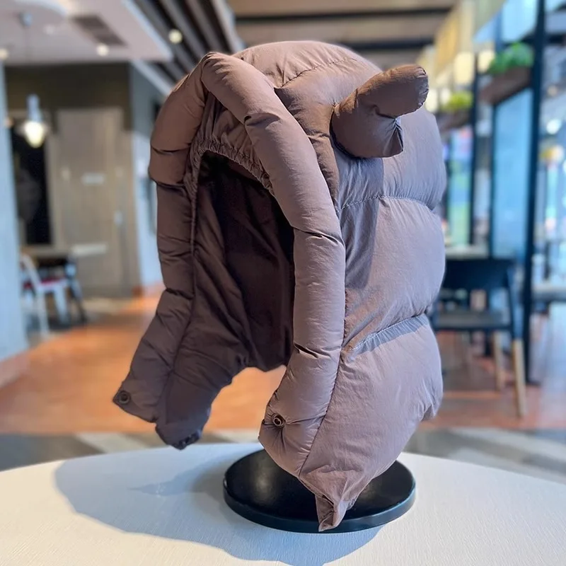 Women Autumn Winter Lei Feng Hat with Cute Antlers Thickened Fleece Lined Windproof Pullover Ear Flaps for Big Head Size