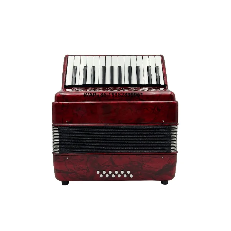

SEASOUND OEM Chromatic 25 Keys 12 Bass Red Celluloid Piano Keyboard Accordion Instrument JP2512
