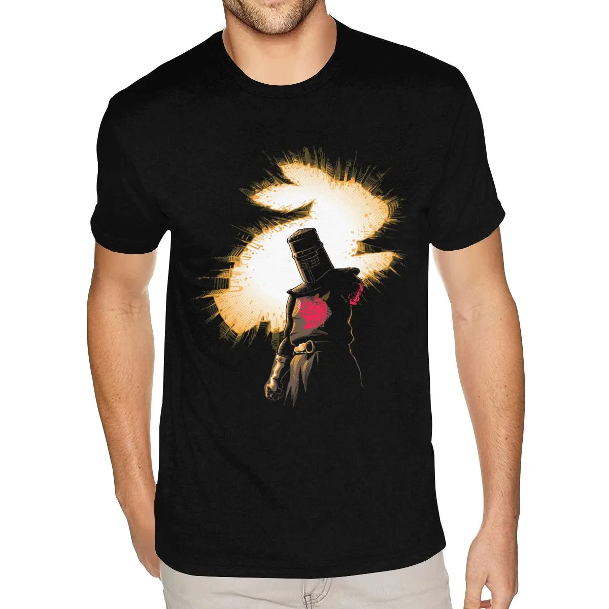 رخيصة تيس ولكن خدش مونتي بيثون الفارس الأسود تي شيرت التي شيرت رجل 6XL القمصان السوداء #1