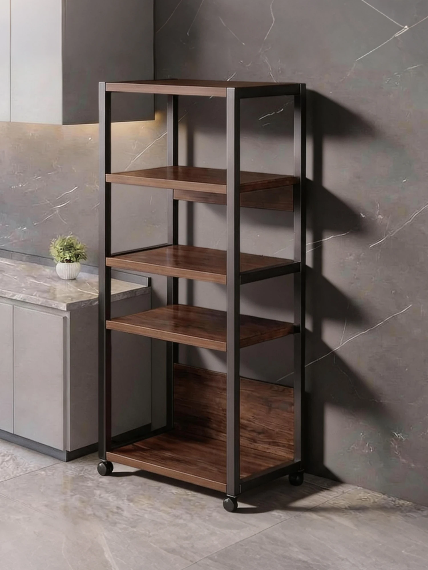 Modern Simple Multi-layer Floor-standing Storage Rack Home Living Room Wall-mounted Shelf Organizer Density Board Material