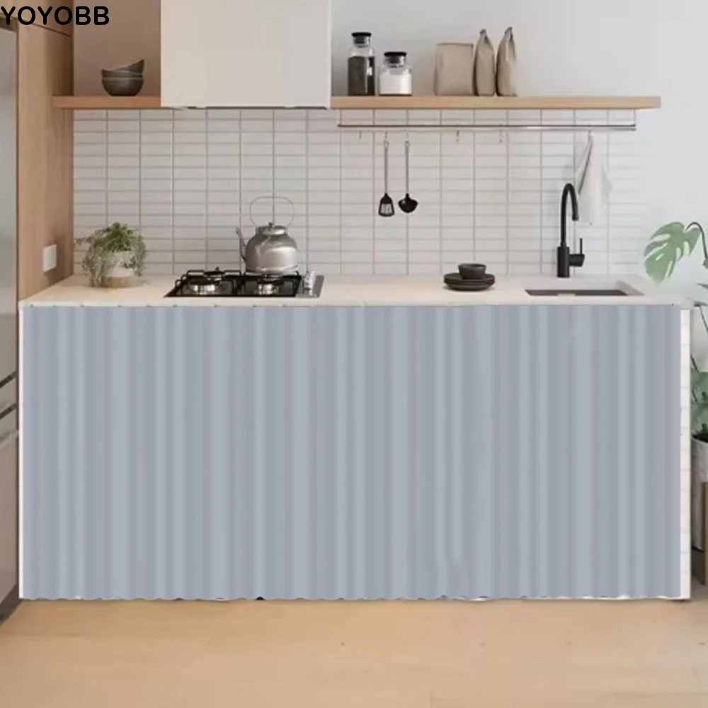 Dust Cover Short Kitchen Cabinet Curtain Dustproof Cloth Self-Adhesive Cupboard Curtain Solid Color Bookcases Curtains For Home