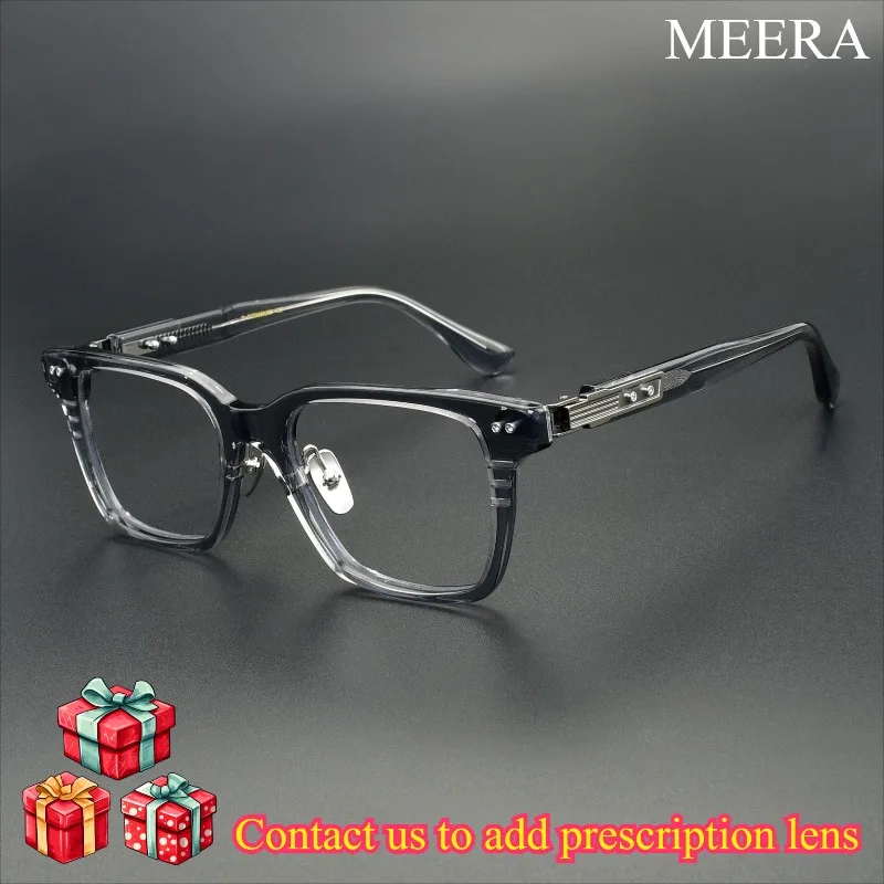 

Vintage Tortoise Titanium&Acetate Square GM Eyeglasses Metal Trim Glam Optical Frames for Daily Office&Social Gatherings Glasses
