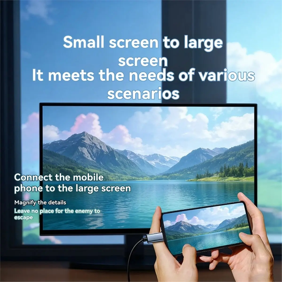New Electronics Type-C to -Compatible Adapter, 4K 60Hz Projection, Direct Connection From Laptop/Phone to Monitor, Plug and Play