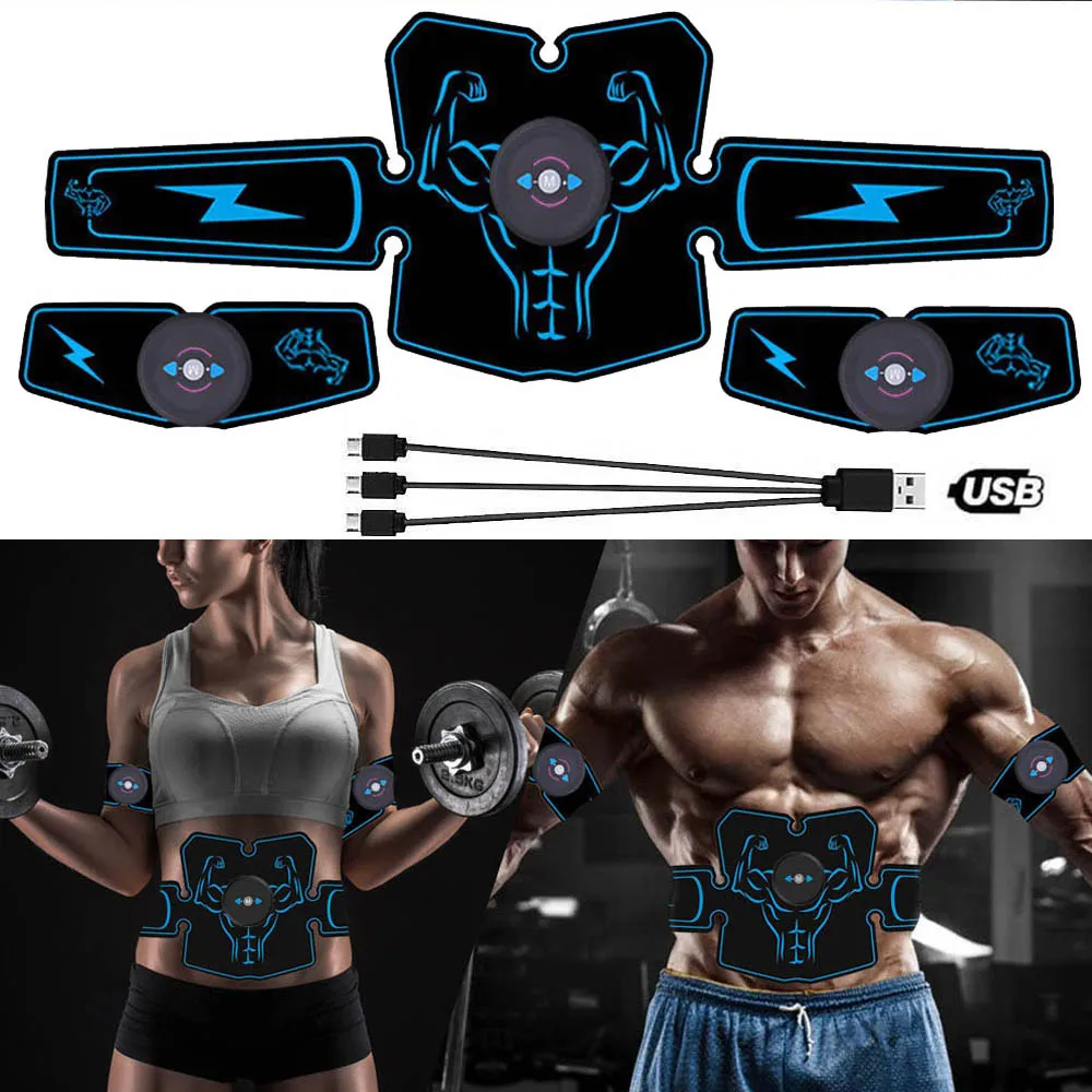 

Электрический тренажер для спортзала, беспроводной стимулятор мышц живота, EMS, умный фитнес-тренировочный массажер, пояс для похудения, перезарядка через USB