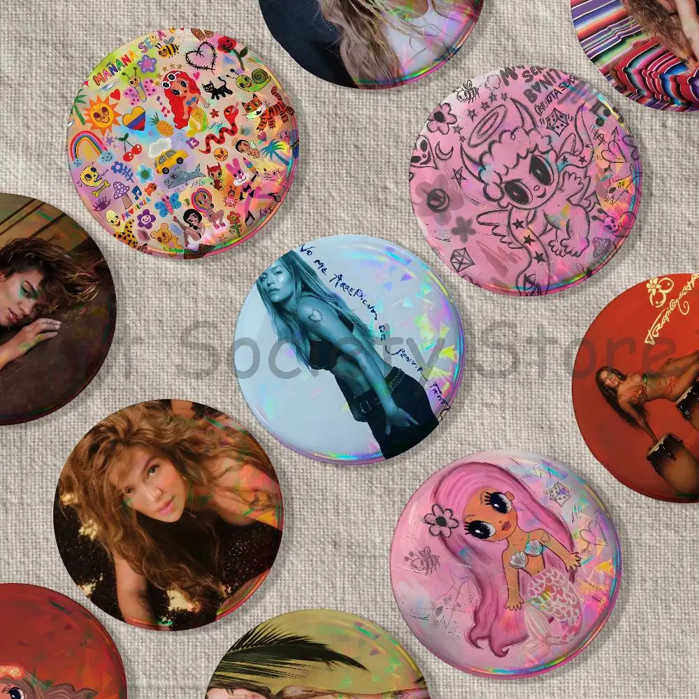 Singer K-Karol G Badges Creative Tinplate Button Pins Brooch Creative Quotes Badge Clothes Backpack Jewelry Gift Fan Merchandise