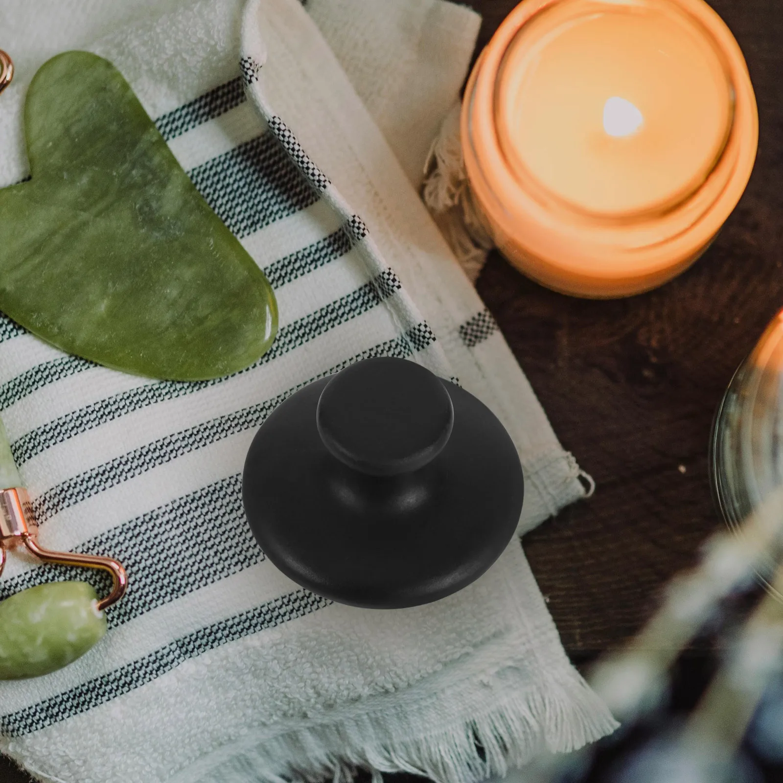 2pcs Natural Stone Massage Tool Mushroom Shaped Scraper For Back Arm Leg Pain Relief Stone Massager Deep Tissue Therapy Scraping