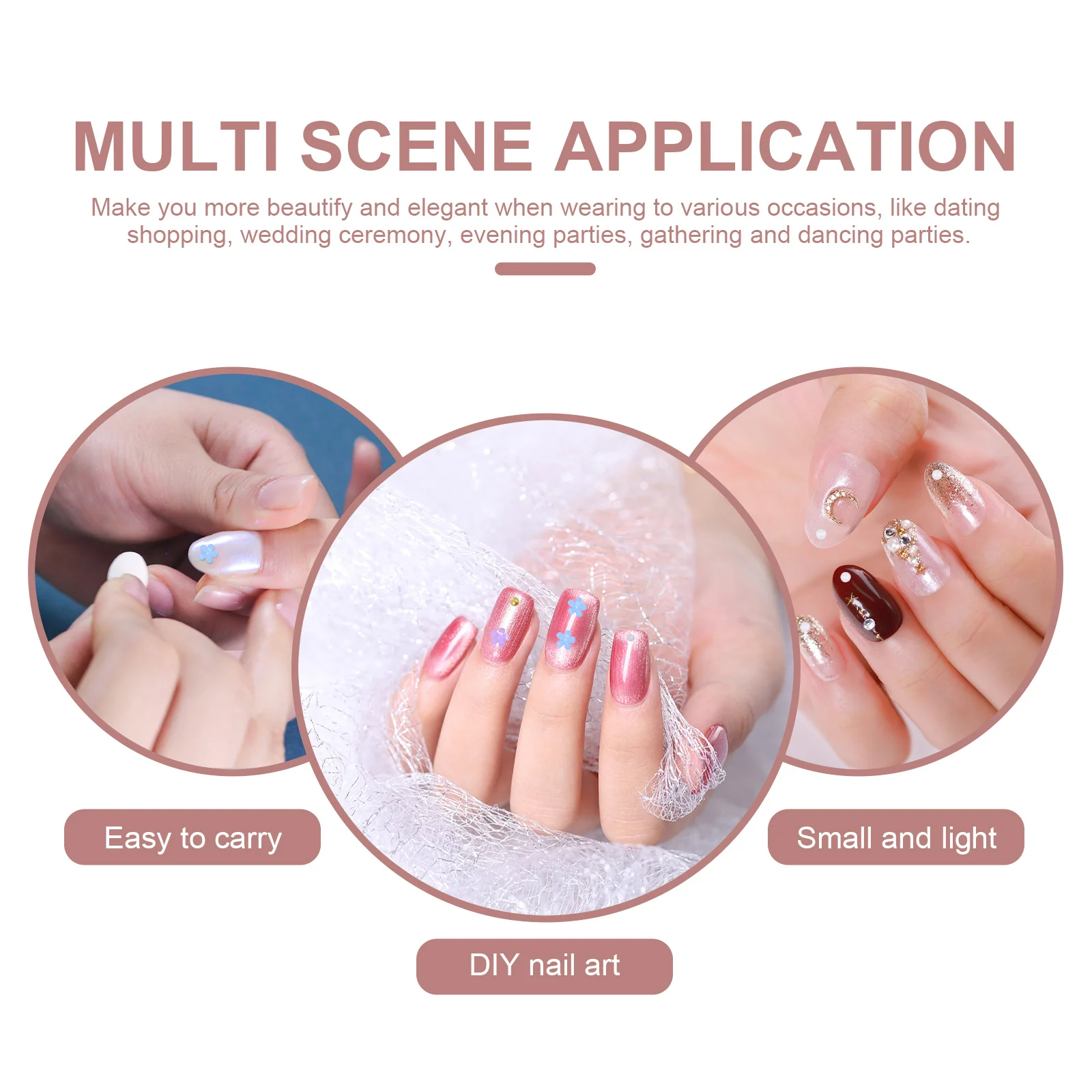 1 صندوق مسمار الفن سحر زهرة تصميم أنيق مسمار الديكورات للنساء الفتيات مباراة ماكياج وتتسابق للحفلات وحفلات الزفاف الرقص #3