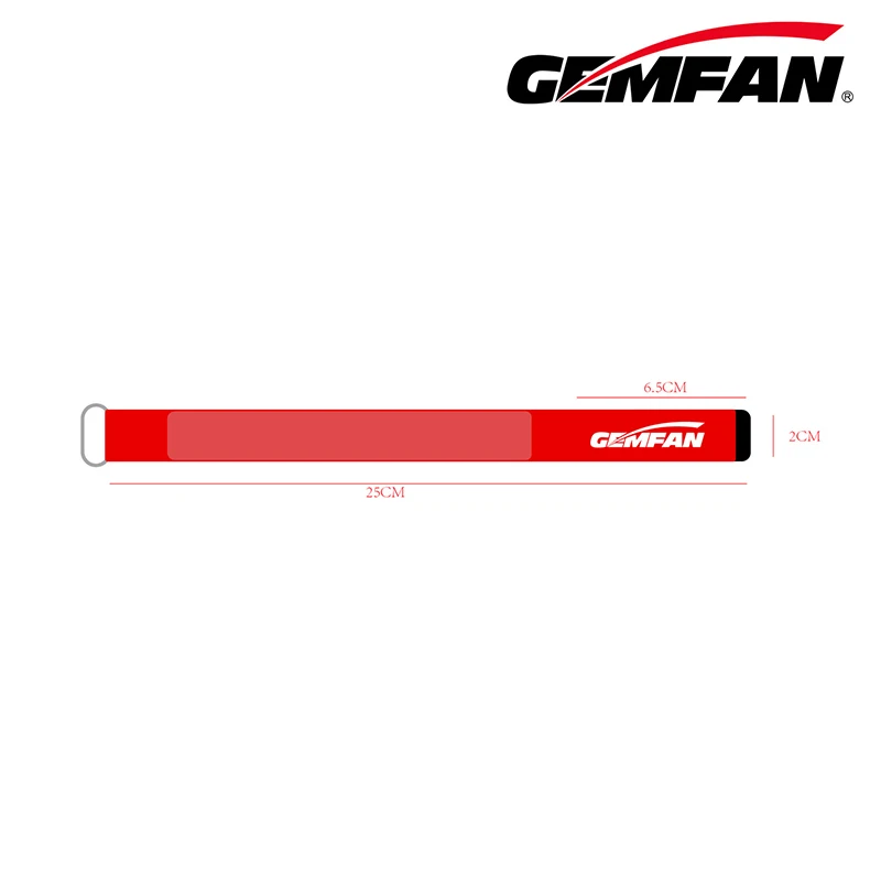 Gemfan-高強度滑り止め織りリポバッテリーストラップ、16x250mm、Fluoyellow、20x250mm、fpvフリースタイルドローン用赤、5個