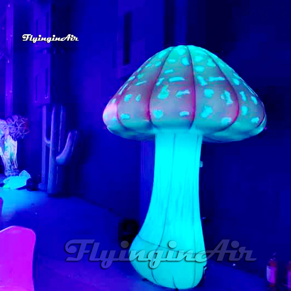 Simulated LED Inflatable Mushroom Model 2m/3m Lighting Air Blow Up Mushroom Balloon For Dancing Party Decoration