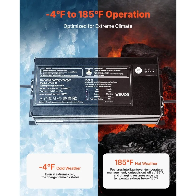 1-بنك 10A 12V شاحن بطارية بحري ذكي على متن IP68 قارب مقاوم للماء RV #6