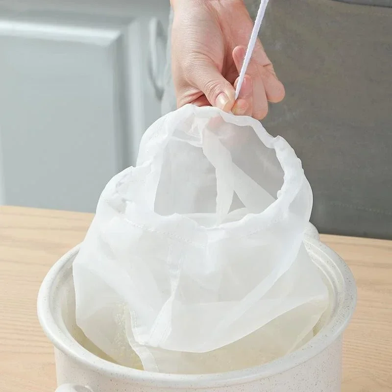 Soy Milk Wine Filter Bag Nut Milk Bag Tea Coffee Oil Yogurt Filter Net for Brewing Reusable Kitchen Food Filter Bags Strainer