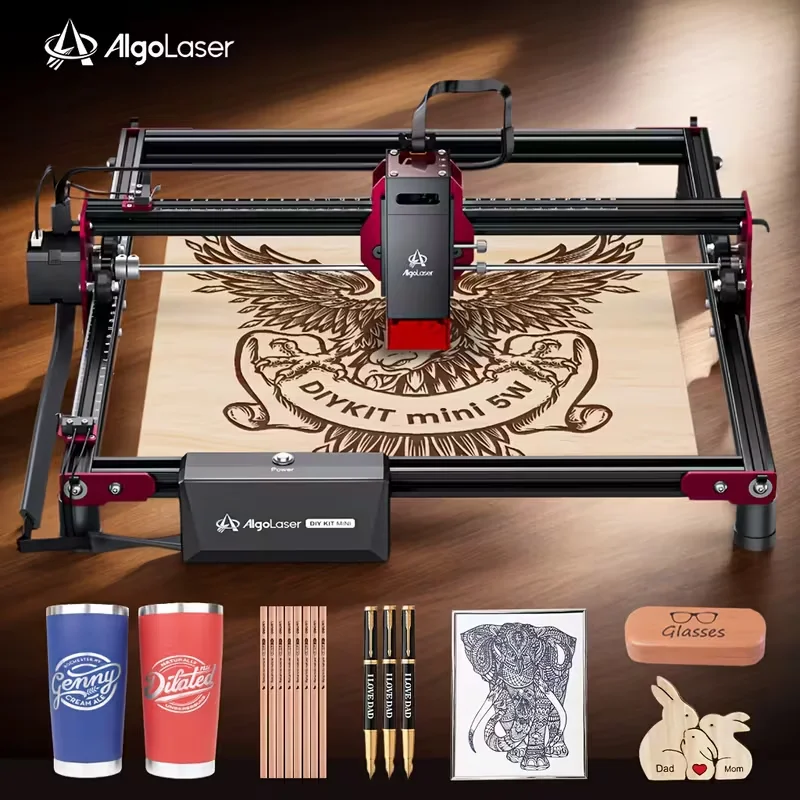Portable AlgoLaser Laser Engraver DIY KIT MINI Printer Cutter Woodworking Machines Plastic 5000mw WI-FI Mini Engraving Machine