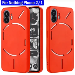 With Silicone Strap Funda for Nothing Phone 2 1 Case Liquid Silicone Soft Full Protection Cover for Nothing Phone2 Phone1 Capa