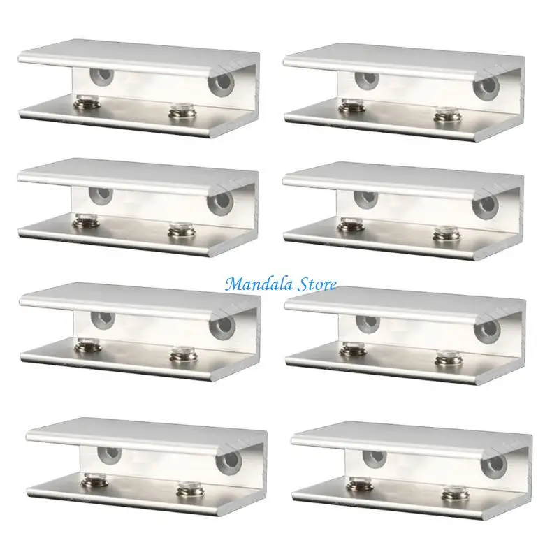 U2JC 8Pcs Square Glass Clamp Frameless Glass Shelf Bracket Holder Heavy Duty Glass Clamp Clip Support Bracket Easy to Use