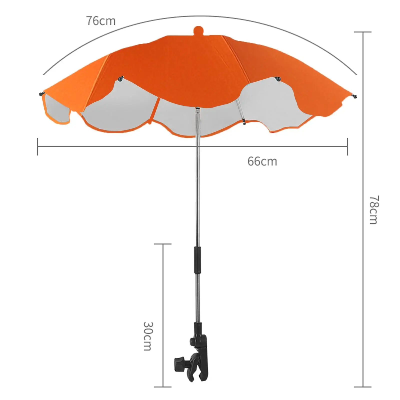 Baby Stroller Umbrella Buggy Pram Carriage UPF50 + Sunshade Large Adjustable Sunshade Canopy Clamp