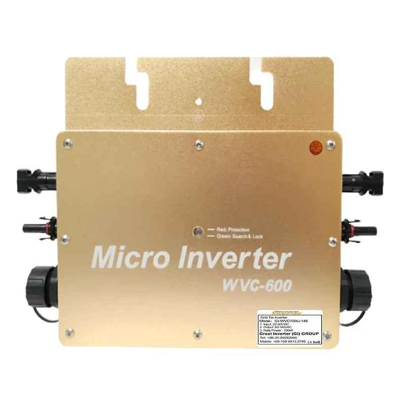 Solar Inverter Waterproof 700W Wireless Communication 22-50V to 110/230V DC/AC Smart Micro Grid Tie Inverter Converter
