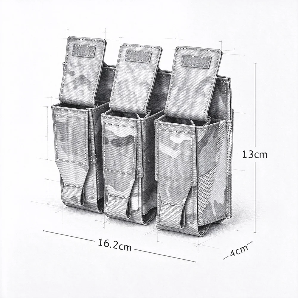 Tactical Triple MOLLE Flip Tool Kit WD40 40ml Multi functional Storage Practical Bag