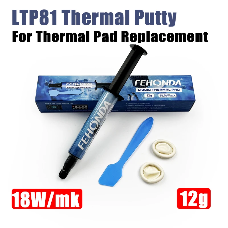 Fehonda LTP81 Pasta Termoprzewodząca 18W/Mk Płynna Podkładka Termoprzewodząca do VGA CPU VARM GPU IC Procesor Szybkie Chłodzenie Zamiennik Podkładki Termoprzewodzącej