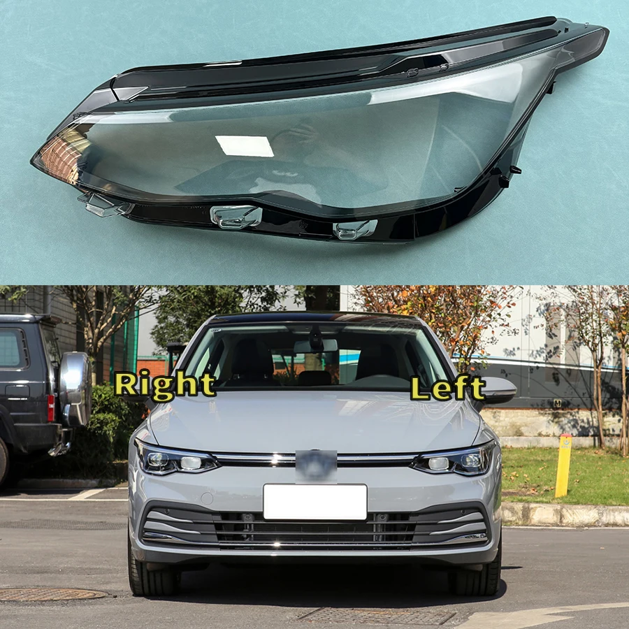 For Volkswagen VW Golf 8 MK8 R-Line GTI 2021-2023 Car Accessories Headlight Lamp Shade Headlamp Lampshade Cover Lens Plexiglass