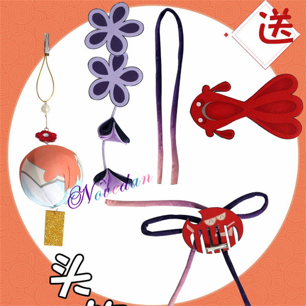 Yoimiya Cosplay Kostüm Halloween Party Anime Cosplay Kostüm Tattoo Schuhe Perücke Haarschmuck komplettes Set Outfit