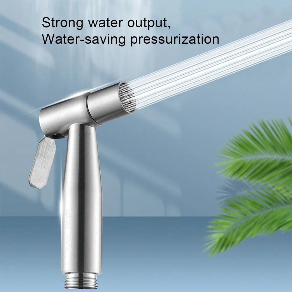 Stainless Steel Spray Nozzle Bidet Sprayer Bidet Sprayer 11.5x5.3cm Anti Scalding Silver Stainless Steel Toliet