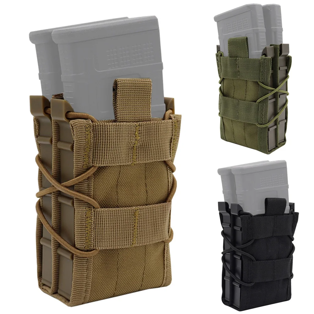 

Tactical Molle Single & Double Magazine Pouches 5.56 7.62 Mag Pouch For M4 M16 AK Series Rifle Hunting Holster Pouch