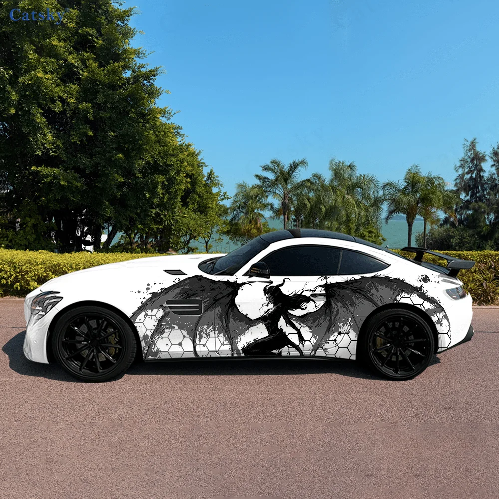 

Женщина-демон с крыльями, красочные автомобильные виниловые наклейки, самоклеящаяся наклейка из ПВХ, подходит для грузовиков, внедорожников, декор, автоаксессуары, подарок