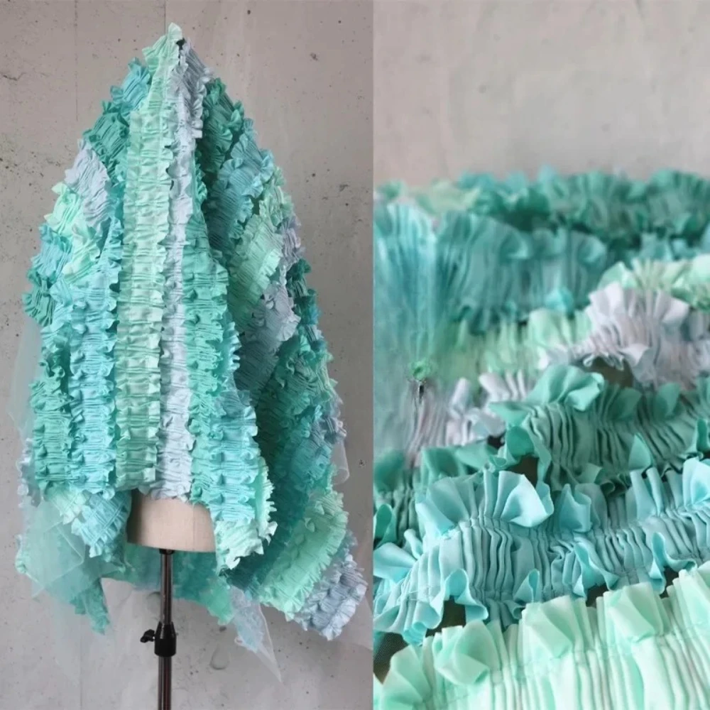 Chiffon Pleated Fabric Creative for Dress Clothing Graduation Design Designer Diy Sewing Material Cloth Wholesale