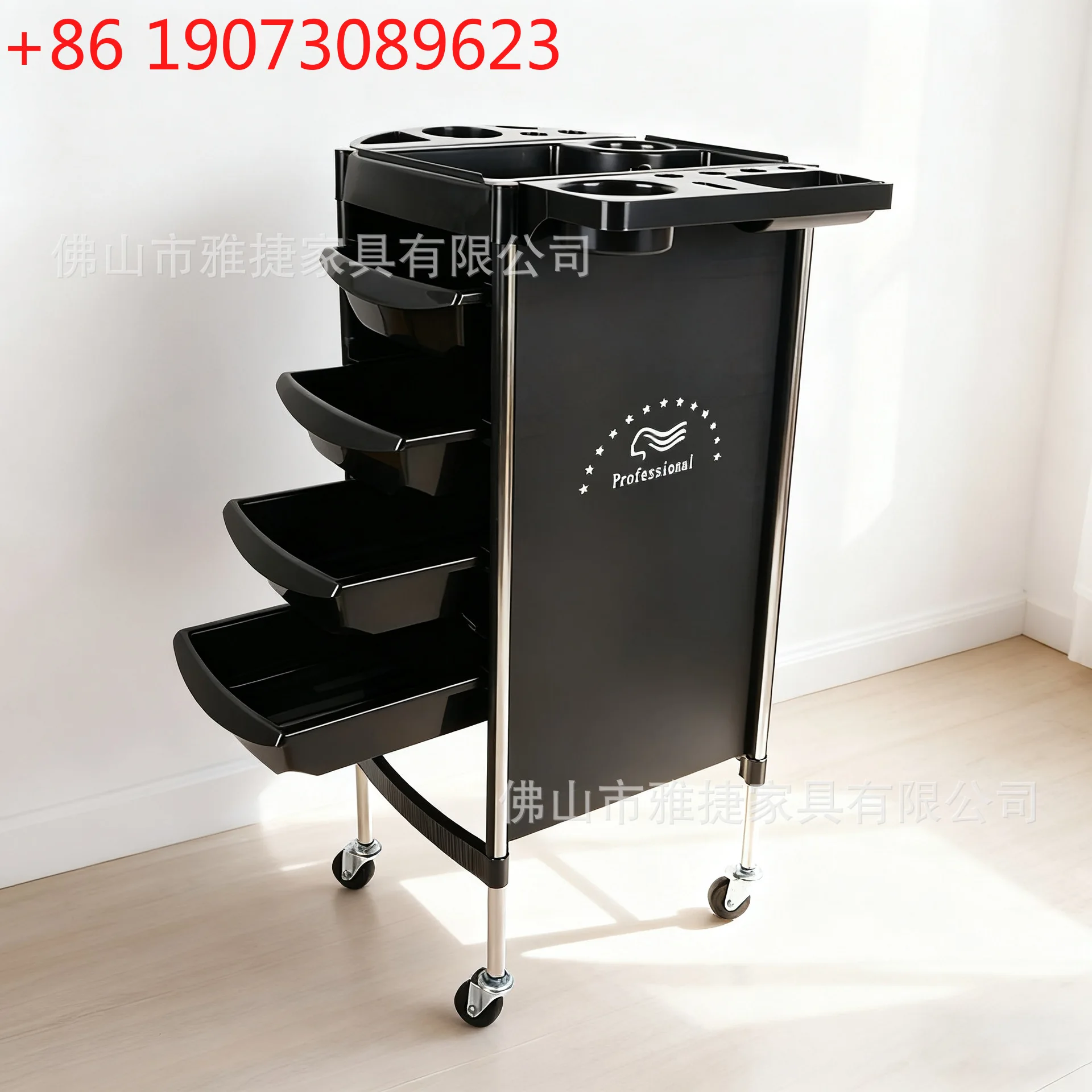 

Черная модная парикмахерская, многослойная тележка для инструментов, парикмахерская тележка, многослойная полка, тележка для инструментов для завивки