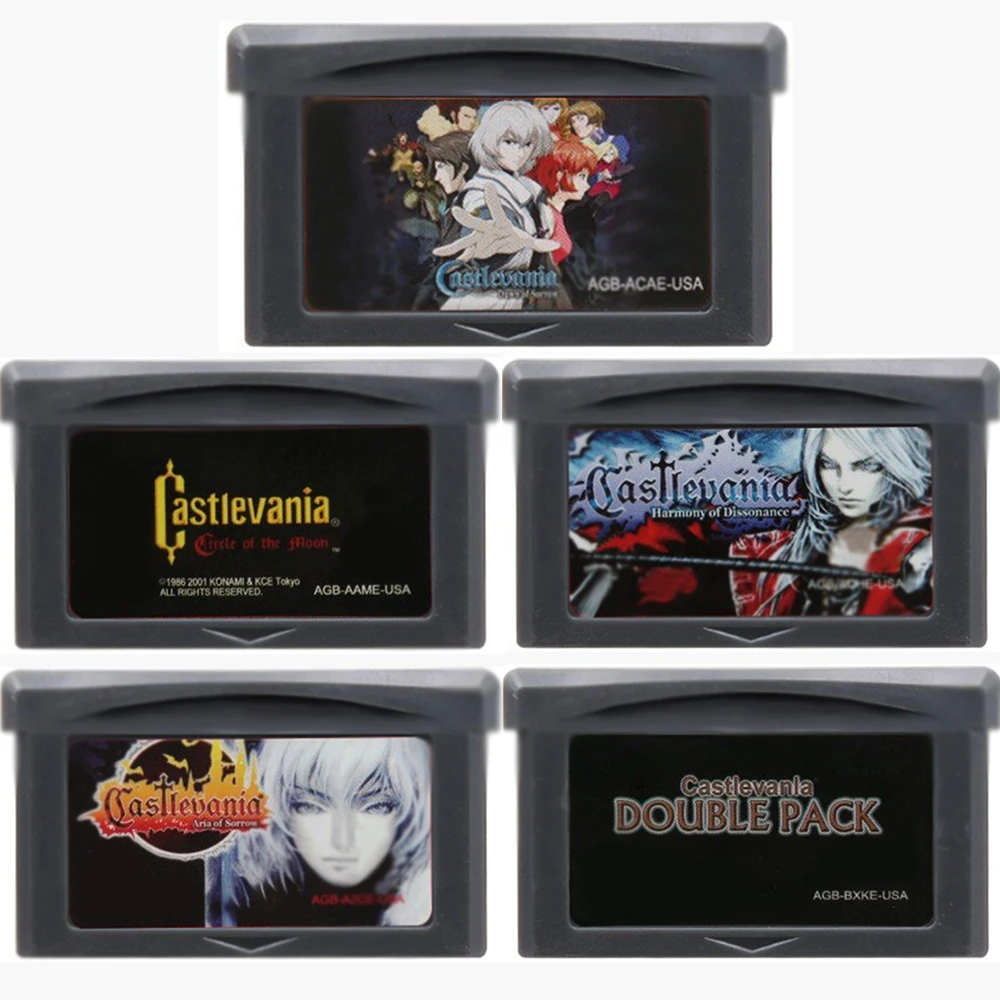 GBA Game Castlevania Series Cartridge 32-Bit Video Game Console Card Asia of Sorrow Circle of The Moon for GBA NDS