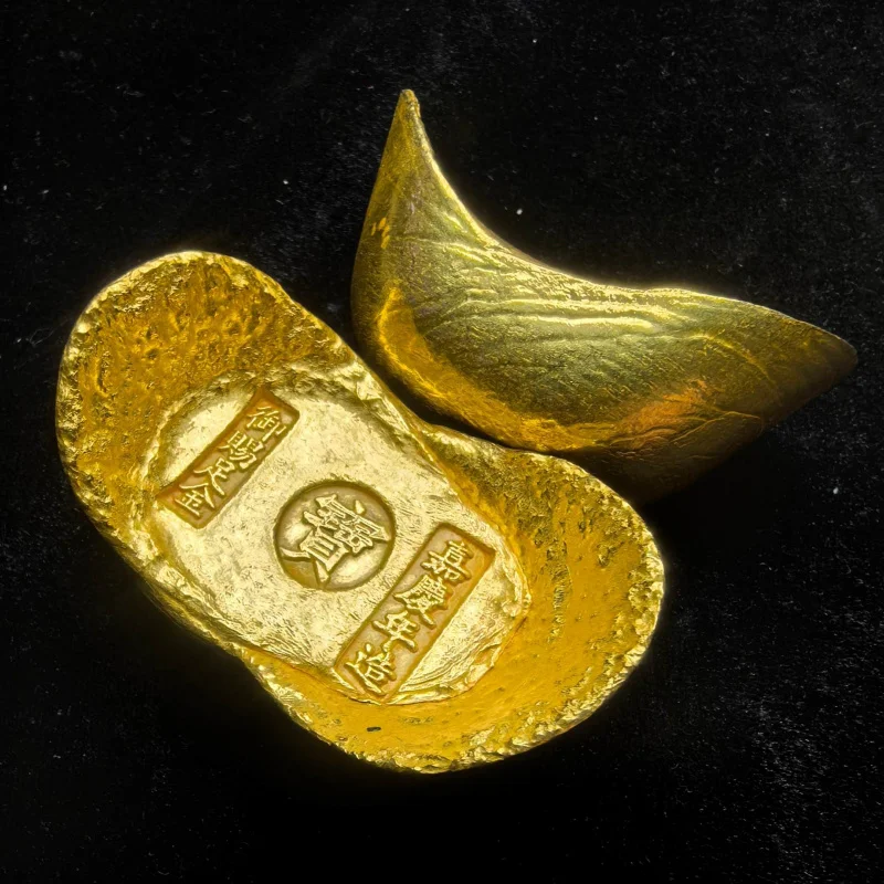 

Gold Ingot Solid Qing Five Emperors Ingot Home Table Decorative Ornaments (Random Delivery of Same Style Words)