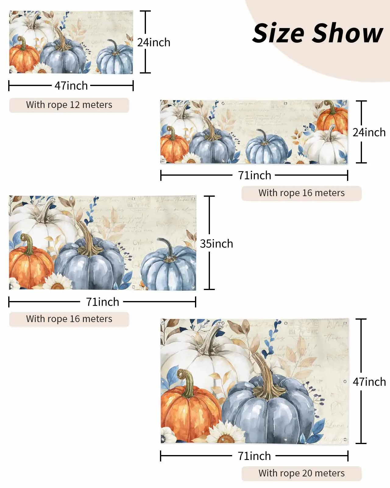 Foglia pianta zucca decorare bandiere bandiere e giorni commemorativi con 4 dimensioni tra cui scegliere i modelli di prodotti personalizzabili