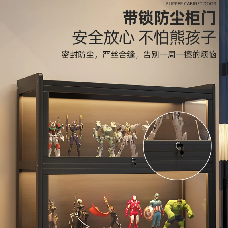 Figure display cabinet with lock acrylic transparent dustproof display stand Lego blind box ornament model storage cabinet