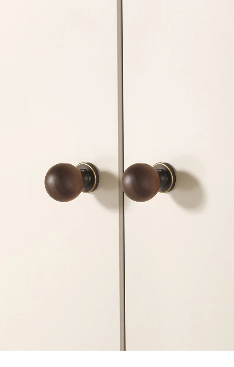 Vintage-Möbelgriff aus Messing, Retro-Schubladenknopf mit Einzelloch, Kleiderschranktürgriff aus Walnussholz, amerikanische Möbelgriffe – Detail 11
