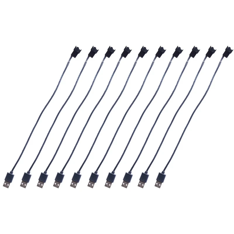 Cable de ventilador de CPU USB a computadora, adaptador de ventilador de 4 pines, 5V, 50CM, Conector de Cable de alimentación de ventilador de computadora