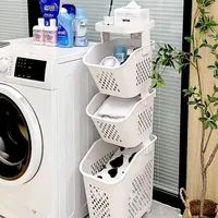 Multilayer Laundry Basket Household High-capacity Storage Rack Laundry Hamper Bathroom Organizer Shelves Toilet Simplicity Shelf