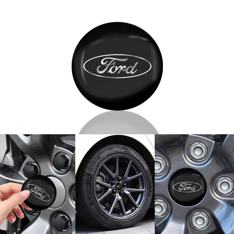 4Pcs Car Wheel Hub Cap Metal Emblem Stickers For Ford Focus 2 MK2 3 4 MK3 4 ST Mondeo Festiva Fusion Suit Fiesta Mustang Ranger