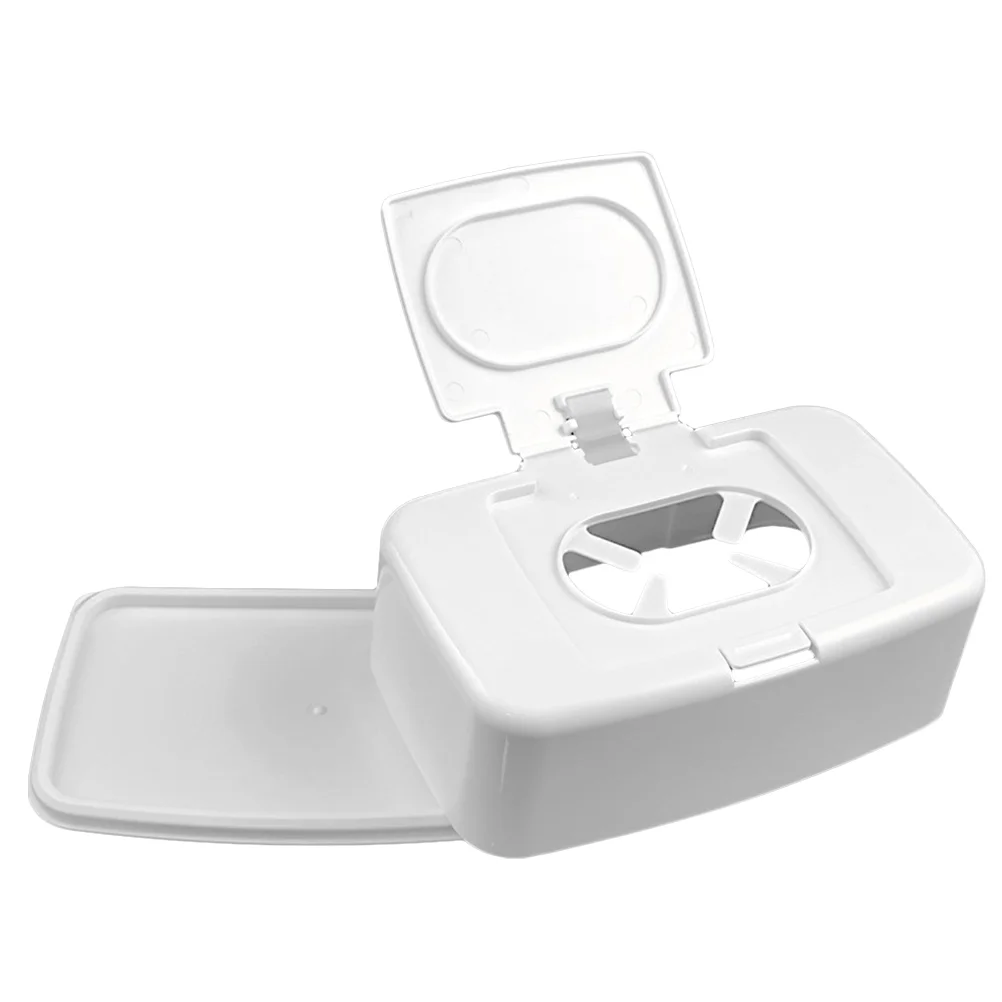 White Wet Wipes Dispenser Portable Wipe Box Household Tissue Container Refillable Travel Case Baby Room Storage Box Home