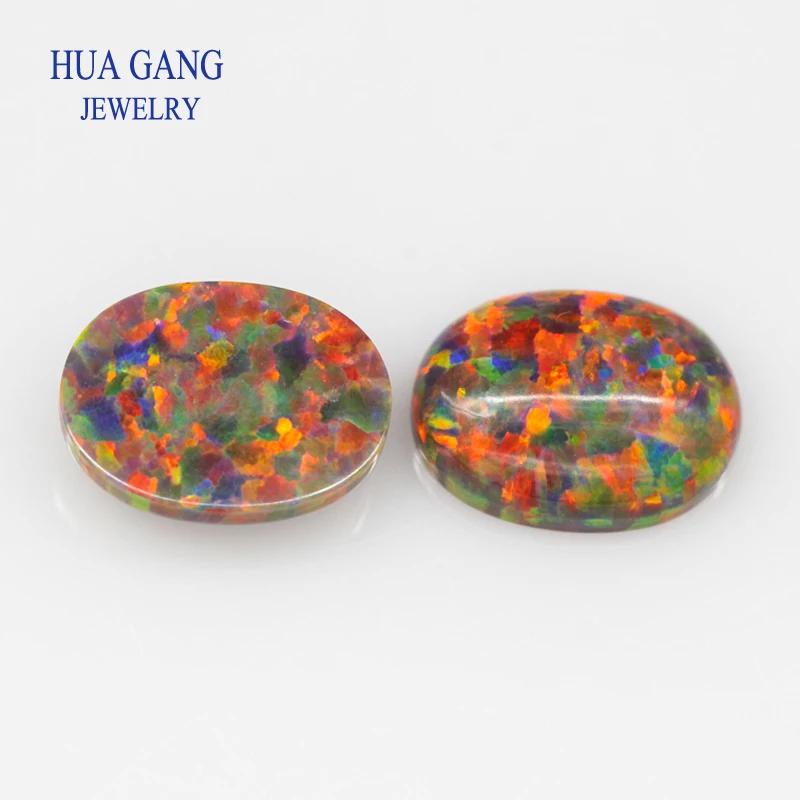 حجم كبير 15x20 مللي متر أوبال مختبر فضفاض مكون الأحجار الكريمة البيضاوي الشكل قاعدة مسطحة كابوشون أوبال الأحجار الكريمة الخرز لصنع المجوهرات