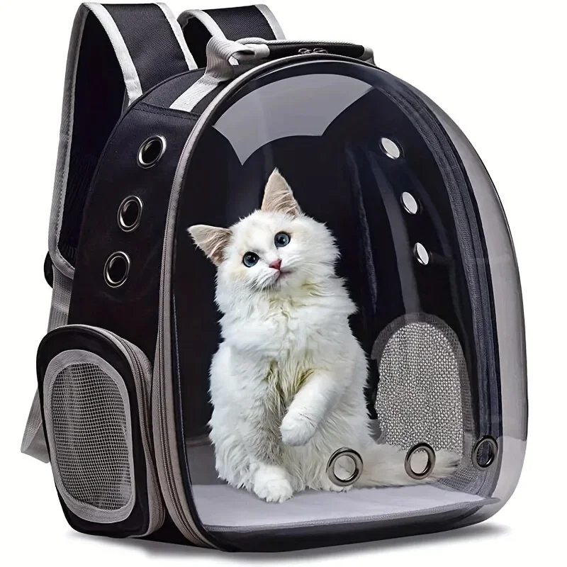 Crystal Clear Cat Backpack Carrier - Ventilated Space Pod Design for Safe Travel-Perfect for Hiking & Outdoor Fun with Your Pet