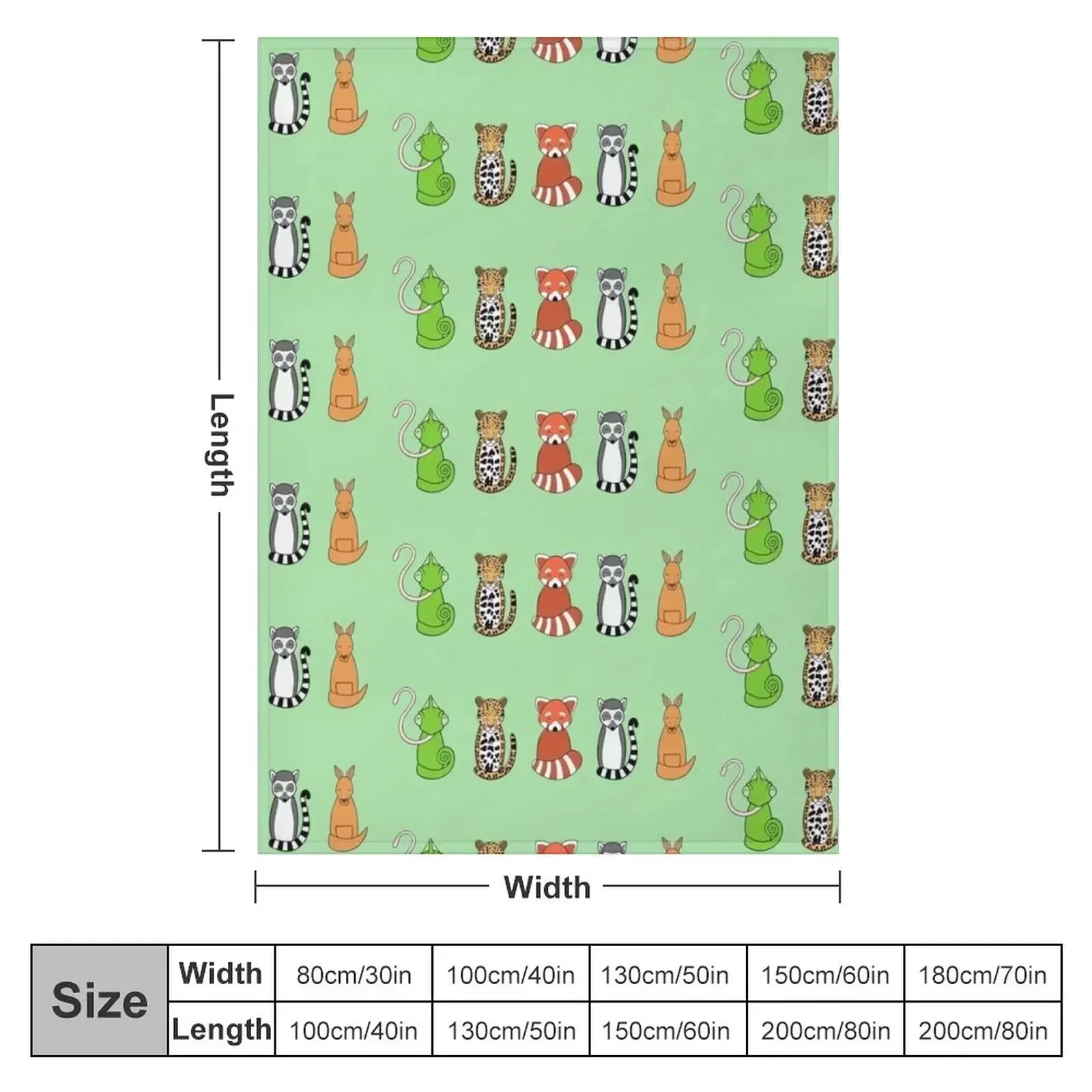 Exotic critter line-up Throw Blanket Bed Fashionable funny gift Extra Large Throw valentine gift ideas Blankets