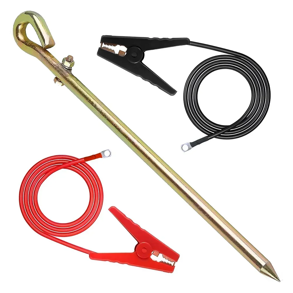 

Robust Electric Fence Connection Package Featuring a Ground Rod and Wiring Components for Effective Animal Control