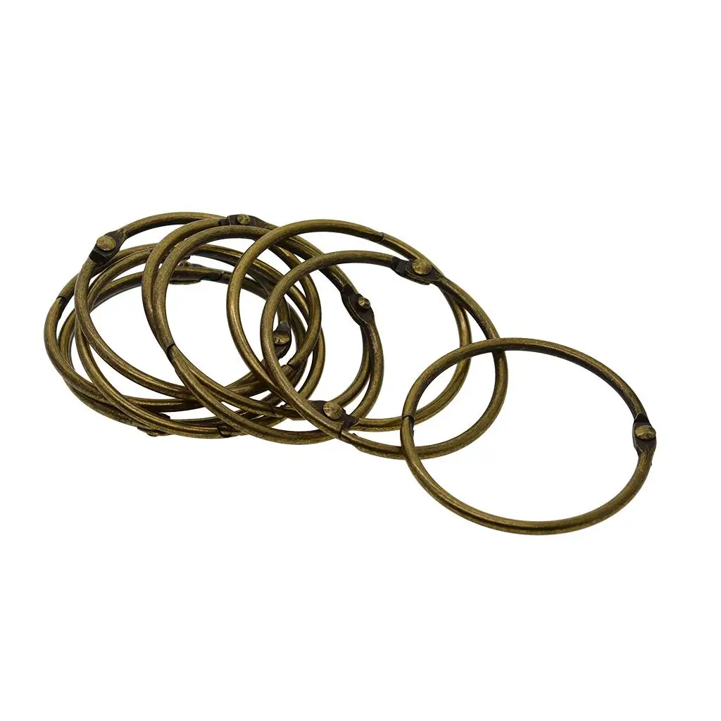 DIY Crafts Supplies Steel Hinged Split Keyring Bronze Album Ring for Photo Binder Scrapbooking Projects