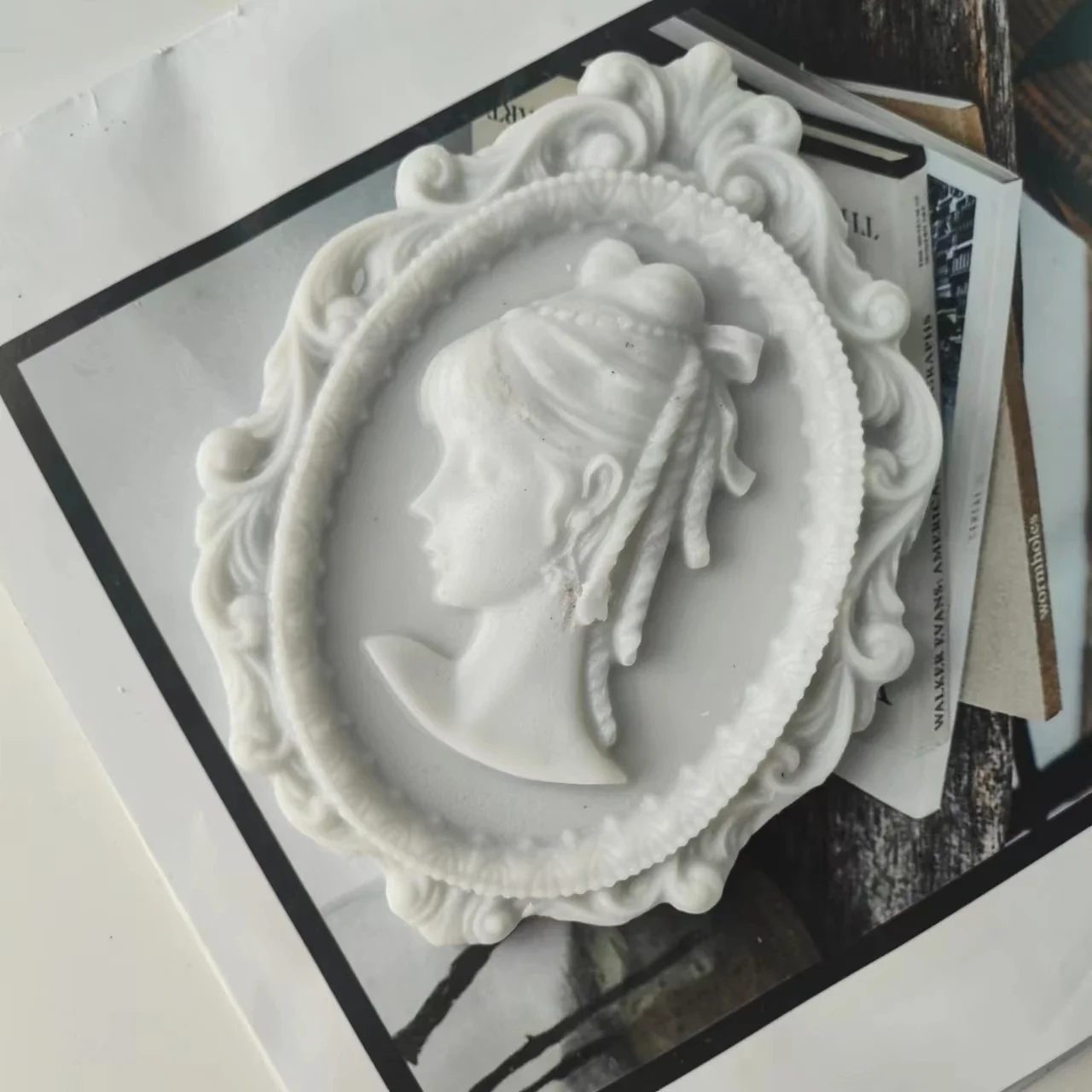 Mirror Frame Lady Cake Border Silicone Mold Cameo Picture Wedding Cupcake Fondant Cake Decorating Tools Candy Chocolate Moulds