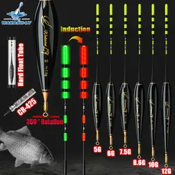 WAKASUILY New Rock Fishing Float Short Feet Flipping Fast Gravity Sensing Turning Red Night LED Sensitivity Fishing Equipment