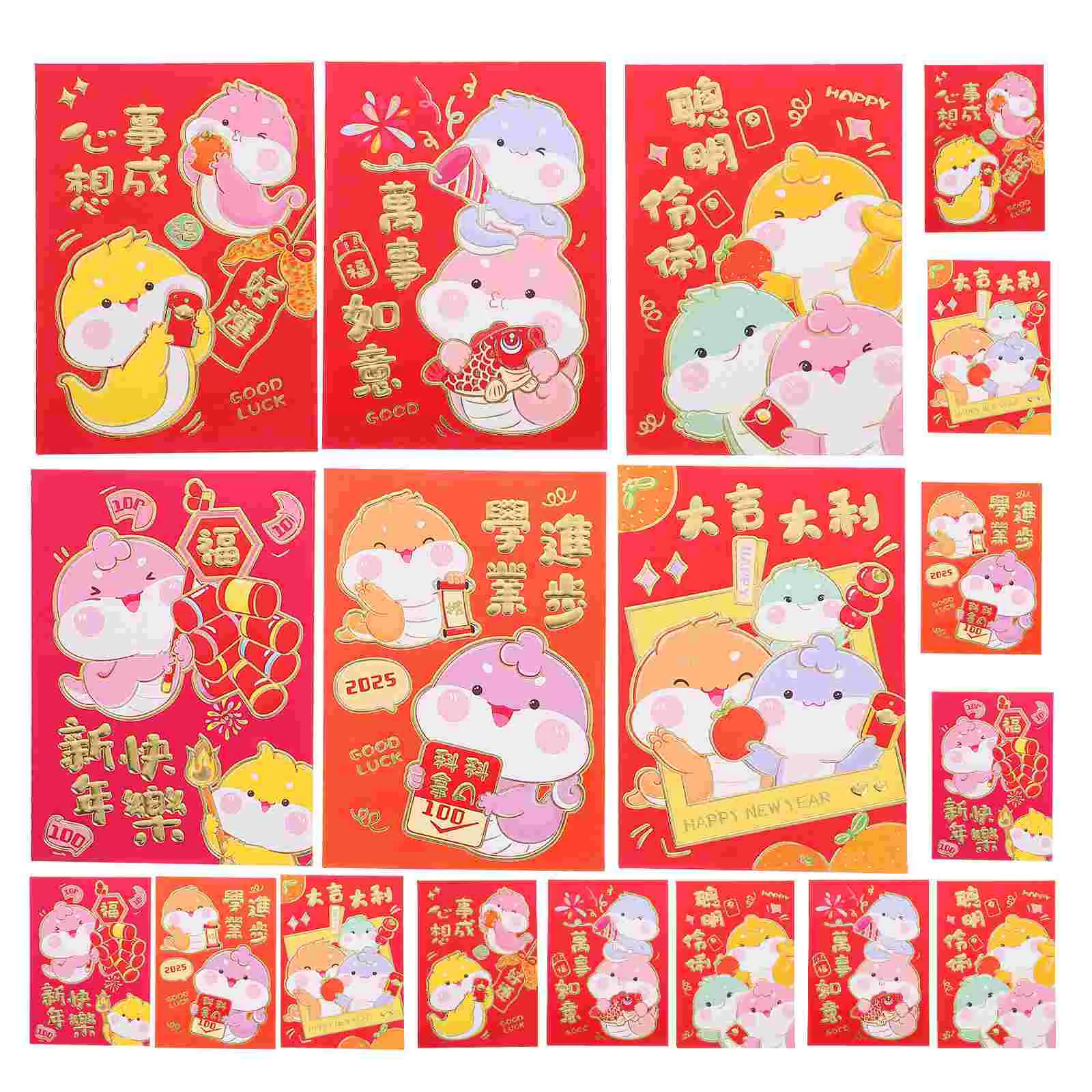 

60 Pcs Lai Shi Feng Hong Bao New Year Red Envelopes for Chinese Decorations Cash Decorative Packets Lucky Money Lunar Si