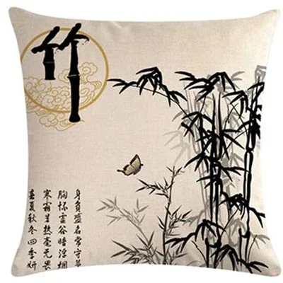 Plum Blossom Chrysanthemum Orchid Bamboo Throw Pillowcase Chinese Style Cushion Cover Home Decoration Pillowcase