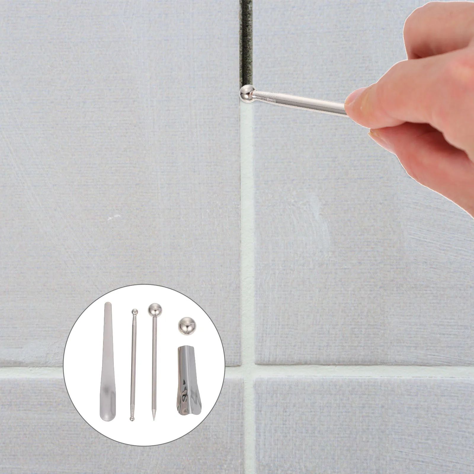 مجموعة أدوات الجص أدوات ختم مشتركة للبلاط للحمام وأرضية المطبخ والسد ملعقة مكشطة ناعمة مانعة للتسرب #6