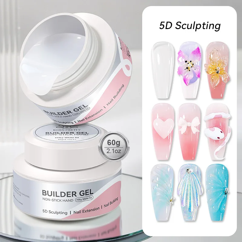 BORN PRETTY 60g Solid Non-stick Hand Extension Glue, Paper-free Tray Can Be Used To Pinch Quick Extension Phototherapy Glue