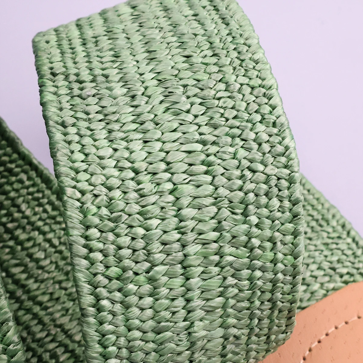 5cm Fashion Elastic Women\'s Belt PP Grass Woven Solid Color Elastic Belt for Women